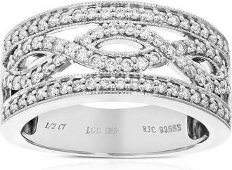 Vir Jewels 1/2 cttw Lab Grown Diamond Ring in Sterling Silver For Women