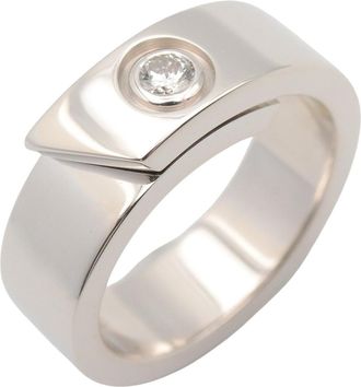Cartier Silver Clear Band Ring (Pre-Owned)