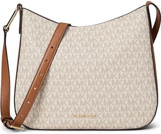 Michael Kors Kensington Large Crossbody Cross Body Womens Handbags Vanilla/Acorn : LG, Leather/Polyester