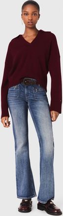 Maje Open Polo Collar Jumper - Tartan - Maje