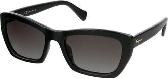 Ferragamo Womens SF958S-001 SF958S 55 001 Fashion Sunglasses - Black - One Size