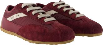Alexander McQueen Womens Boxing Trainers - Alexander Mcqueen Leather Burgundy Calfskin Shoes Sneakers