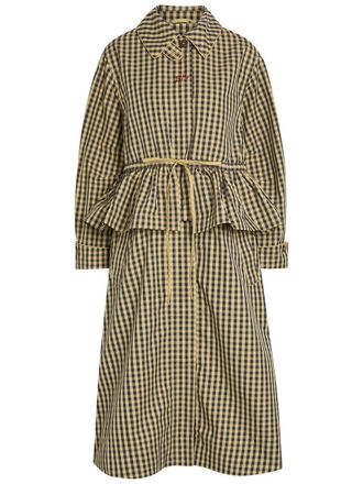 Damson Madder Myrtle Gingham Multi-way Cotton-blend Trench Coat - Navy - 16 (UK16 / XL)