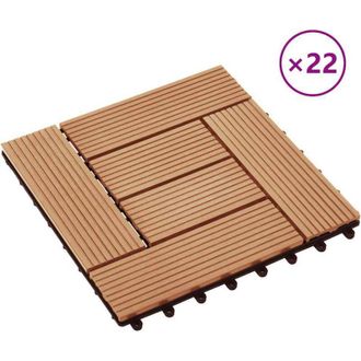 vidaXL Vidaxl - Baldosas De Porche De Wpc 30x30 Cm 2 M&sup2; Color Teca 22 Unidades