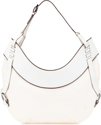 Gucci Pre-owned Womens Hobo Leather Handbag - White Textile - One Size
