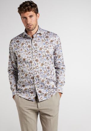 Eterna Langarmhemd ETERNA MODERN FIT, Herren, Gr. 43, Normalgr&ouml;ssen, braun, Twill, 100% Baumwolle, tailliert, Manschette, Hemden Langarmhemd, EASY IRON (b&uuml;ge