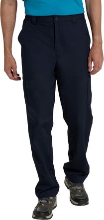 Mountain Warehouse Trek II Mens Trousers - Warm, Quick Dry, Lightweight, Elastic Waistband Cargo Pants, Fleece Lining, Easy to Pack Bottoms - for Hiking Dark Blue Mens W