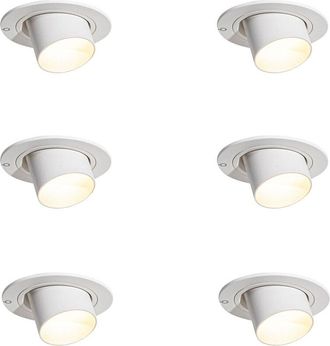 QAZQA Set of 6 Recessed Spotlights White GU10 35mm Round Tiltable - Installa