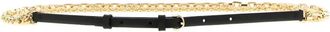 Pinko chain leather belt - women - Bos Taurus/Brass - S - Black