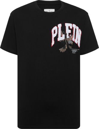 Philipp Plein Round Neck T-Shirt Crystal Eagle Mini