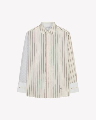 Serena Bute Cotton Oversized Shirt - Burgundy Stripe