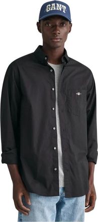 GANT Regular Fit Poplin Overhemd - Heren - Casual Overhemden - Zwart - S - Overhemden