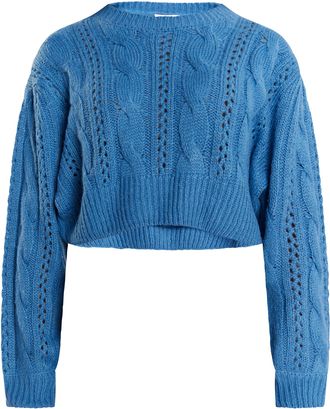 Mymo Gebreide cropped trui Dames Hemelsblauw