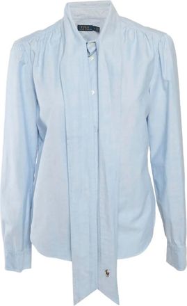 Ralph Lauren Katoenen blouse met geborduurd paard - Blauw