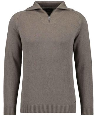Ragman Troyer RAGMAN, Herren, Gr. 54, braun (camel), 100% Baumwolle, hoch geschlossener Ausschnitt, Pullover Troyer