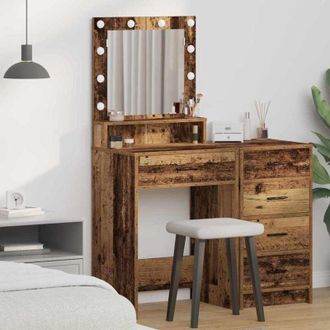 vidaXL vidaXL Tavolo da Toeletta con cassetto Legno vecchio 50 x 41 x 135 cm