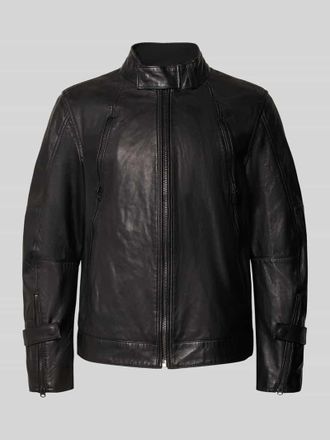 G-Star Bikerjacke aus Schafsleder mit Stehkragen in Black, Gr&ouml;&szlig;e XL