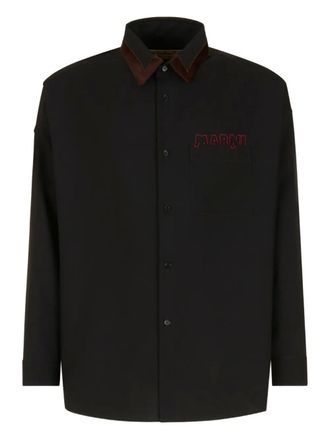 Marni Camicia con colletto in velluto - Nero
