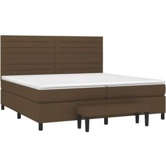 vidaXL Cama Box Spring Con Colch&oacute;n Tela Marr&oacute;n Oscuro 200x200 Cm Vidaxl