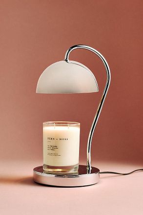 Anthropologie Chrome Candle Warmer Lamp