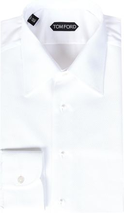 Tom Ford Mens Shirt Cotton Piqu&eacute; White