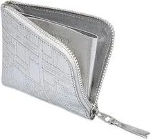 Comme Des Gar&ccedil;ons FW25 Embossed Logo Wallet Silver SA3100EG