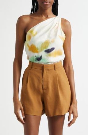 A.L.C. Aster Abstract Print One-Shoulder Top in Floral Mul at Nordstrom Rack, Size 12