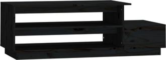 vidaXL Mesa De Centro Madera Maciza De Pino Negro 120x50x40,5 Cm Vidaxl