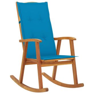 vidaXL Vidaxl - Silla Mecedora Con Cojines Madera Maciza De Acacia