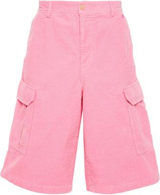 Acne Studios micro Face-patch corduroy shorts - unisex - Organic Cotton/Cotton - S - Pink