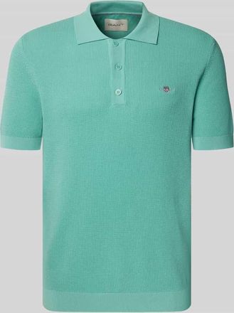 GANT Regular Fit Poloshirt mit Label-Stitching in Tuerkis, Gr&ouml;&szlig;e XXXL