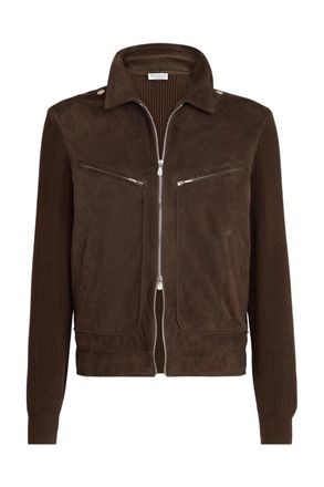 Brunello Cucinelli PADDED LEATHER JACKET Size: XL, colour: BROWN
