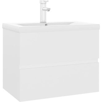vidaXL Sink Cabinet with Built-in Basin White Engineered Wood vidaXL