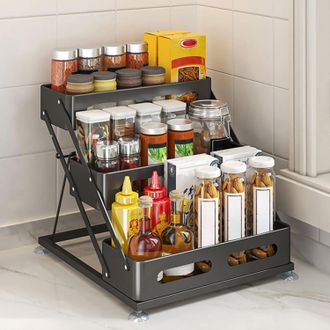 OEM Estante Plegable Para Especias, Ideal Para Armarios Met&aacute;licos De Almacenamiento De Especias Sobre La Encimera De La Cocina
