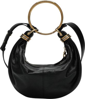 Chlo&eacute; Zwarte Leren Tassen - Dames - Handtassen - Zwart - ONE Size - Leer - Tassen