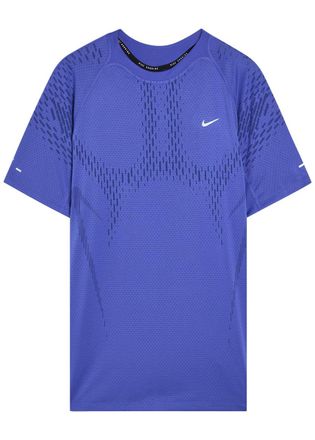 Nike Dri-fit Adv Perforated Jersey Running T-shirt - Blue - XL