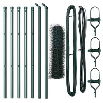 Berkfield Home Hexagon Fence Green 0.8x10 m Steel