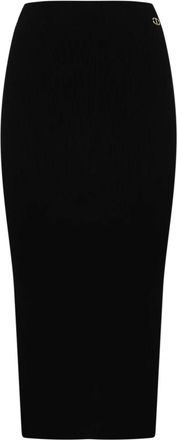 Twinset Geribbelde Zwarte Viscose Rok - Dames - Kokerrokken - Zwart - XS - Polyester - Rokken