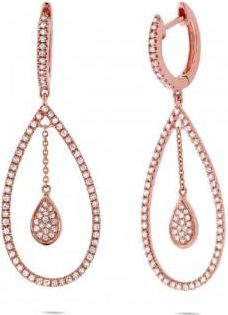 Allurez 0.53ct 14k Rose Gold Diamond Earrings