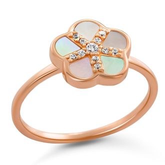 Orphelia Daisy Dames 925 Sterling Zilveren Ring - Roze ZR-7585/RG