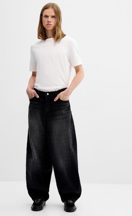 Djab Mens Faded black check loose barrel jean Very loose barrel cut Imported from Seoul
