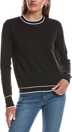 Theo & Spence Theo & Spence Stripe Trim Crewneck Sweater