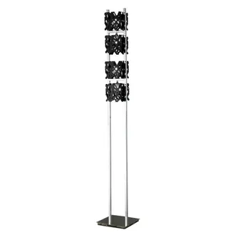 Netlighting Tokio Floor Lamp 4 Light G9 Gloss Black Polished Chrome