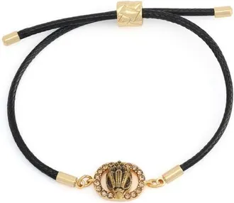 Kurt Geiger Chelsea Eagle Adjustable Cord Bracelet in Black at Nordstrom