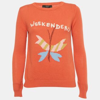 Max Mara Orange Logo Knit Sweater