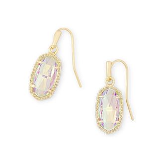 Kendra Scott Lee Gold Drop Earrings In Dichroic Glass