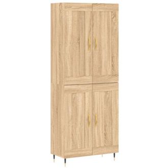vidaXL Vidaxl - Aparador Alto Madera Contrachapada Color Roble 69,5x34x180 Cm