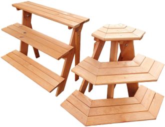 Promadino Blumenständer »Blummentreppe« mit Eckelement, BxTxH: 137x59x62 cm