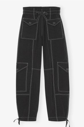 Ganni Black Light Slub Pocket Pants - Size 32 LENZING&acirc;&cent; ECOVERO&acirc;&cent;