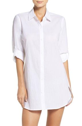 Tommy Bahama Boyfriend Shirt Cover-Up in White at Nordstrom, Size X-Small